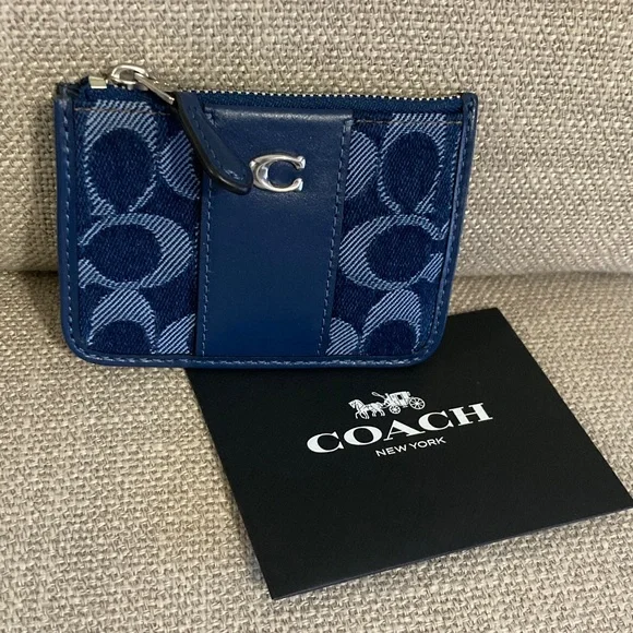 Coach Denim Card Case - Picture 1 of 4